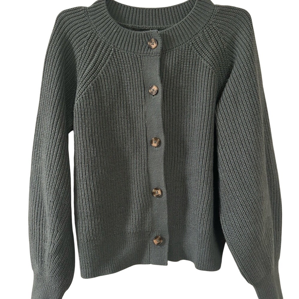 Banana Republic sage green‎ chunky  Cardigan Sweater size M